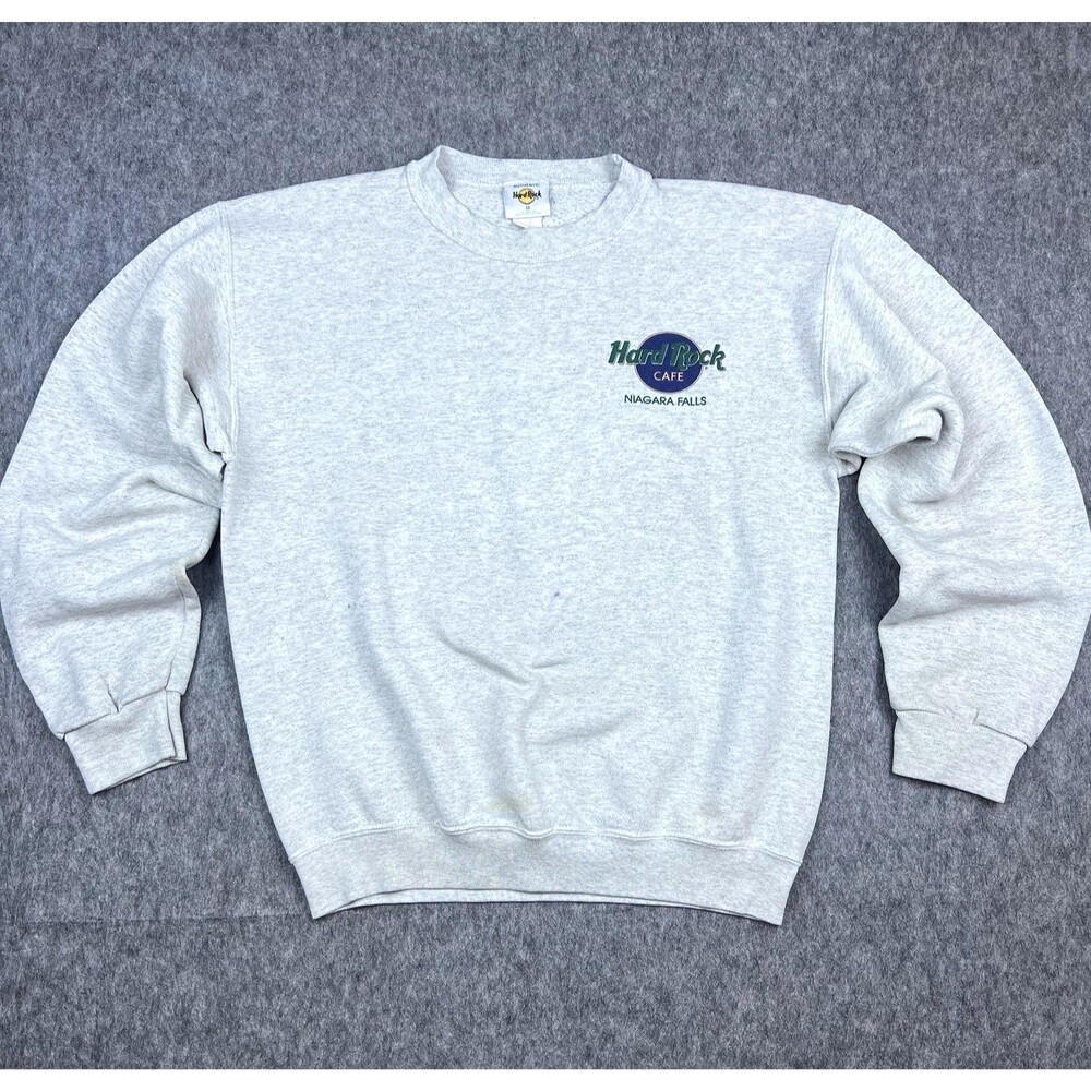 Vintage Hard Rock Café Niagara Falls Men's Sweatshirt Crewneck Grey Size Medium